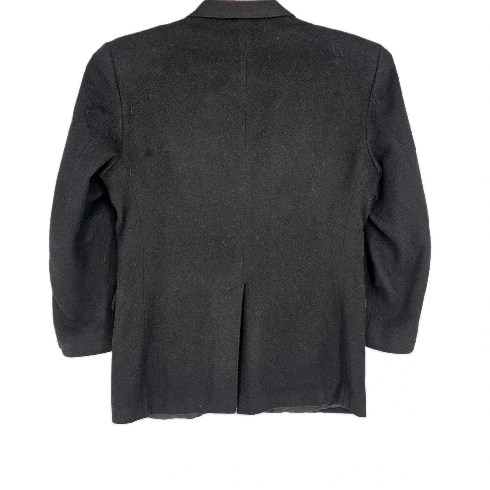 Camel Hair Blazer Men 44R Black 100% Sport Coat Tailors Row Deansgate Vintag 90s